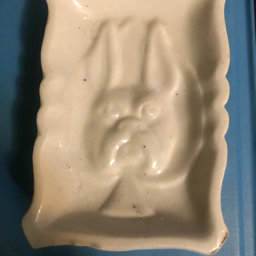 White Ceramic Decorative Dish with Raised Floral Motif